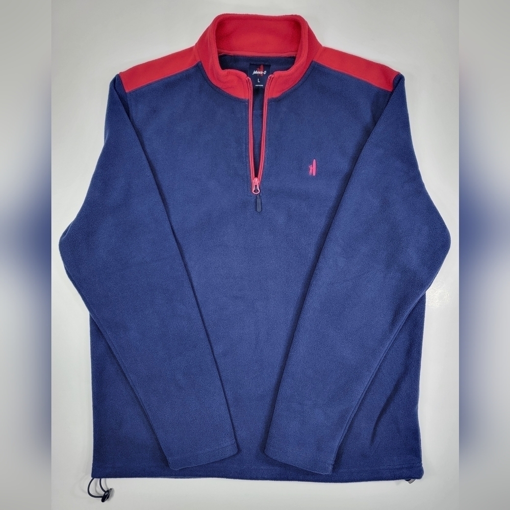 Johnnie-O Classic Fleece 1/4 Zip Pullover Sweater Men's Large Blue Pink JMK01290